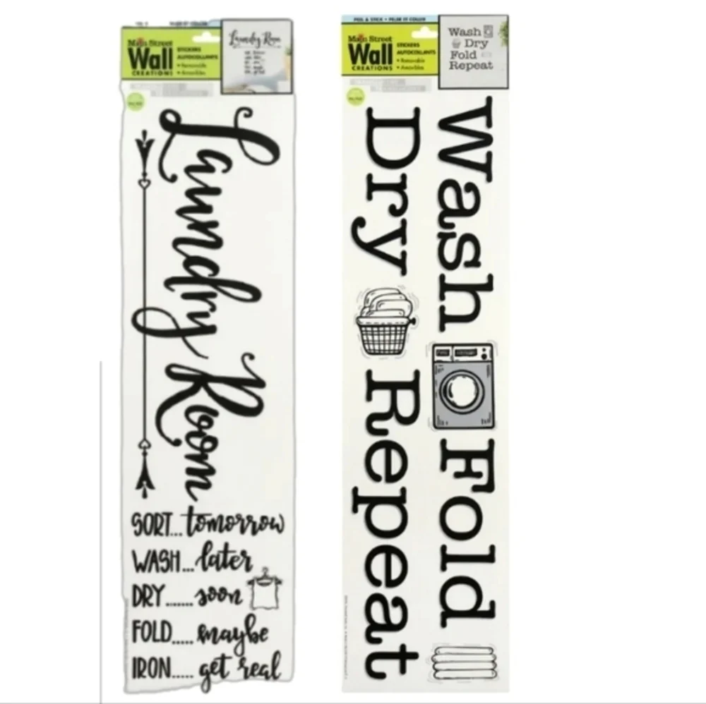 Main Street Wall Creations Laundry Removable Decals Laundry‎ Room Wall Stickers