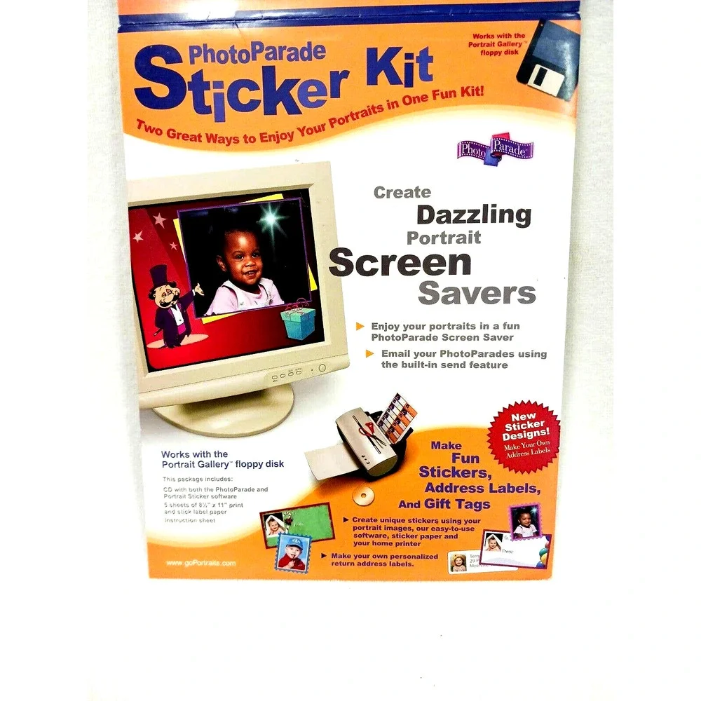 Photo Paper Sticker Kit 5 Sheets Stick Labels w CD instructions Crafts‎