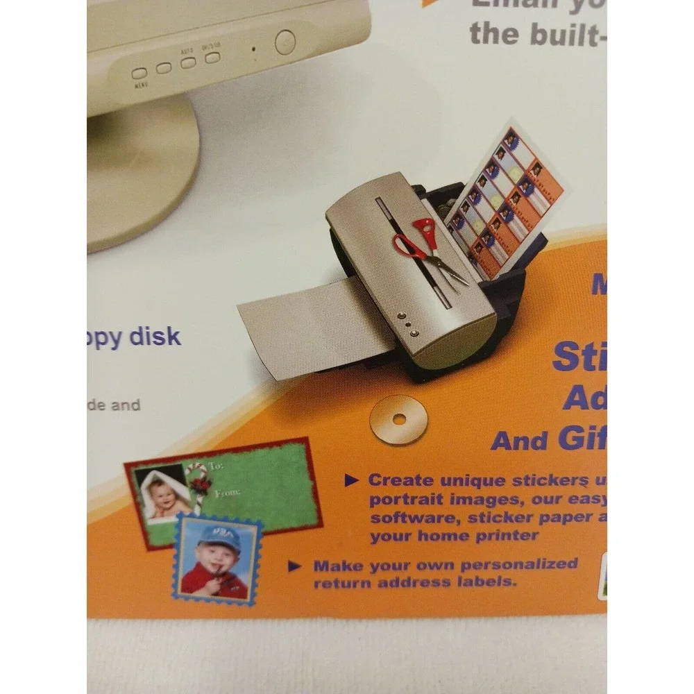 Photo Paper Sticker Kit 5 Sheets Stick Labels w CD instructions Crafts‎