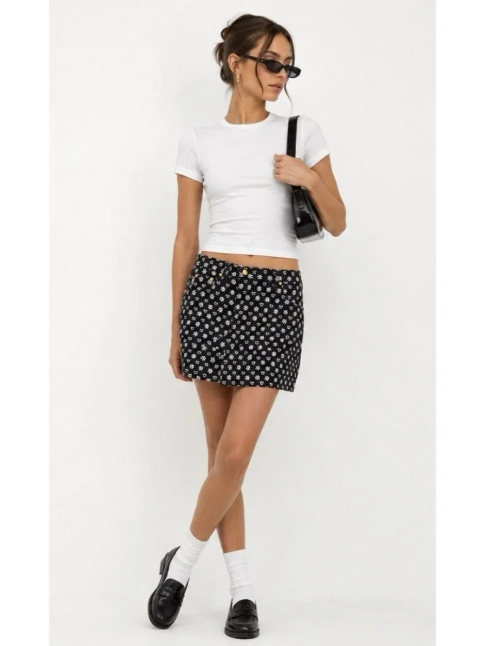 90s MOSCHINO DENIM jean skirt black SMALL coastal chic italian dolce vita retro