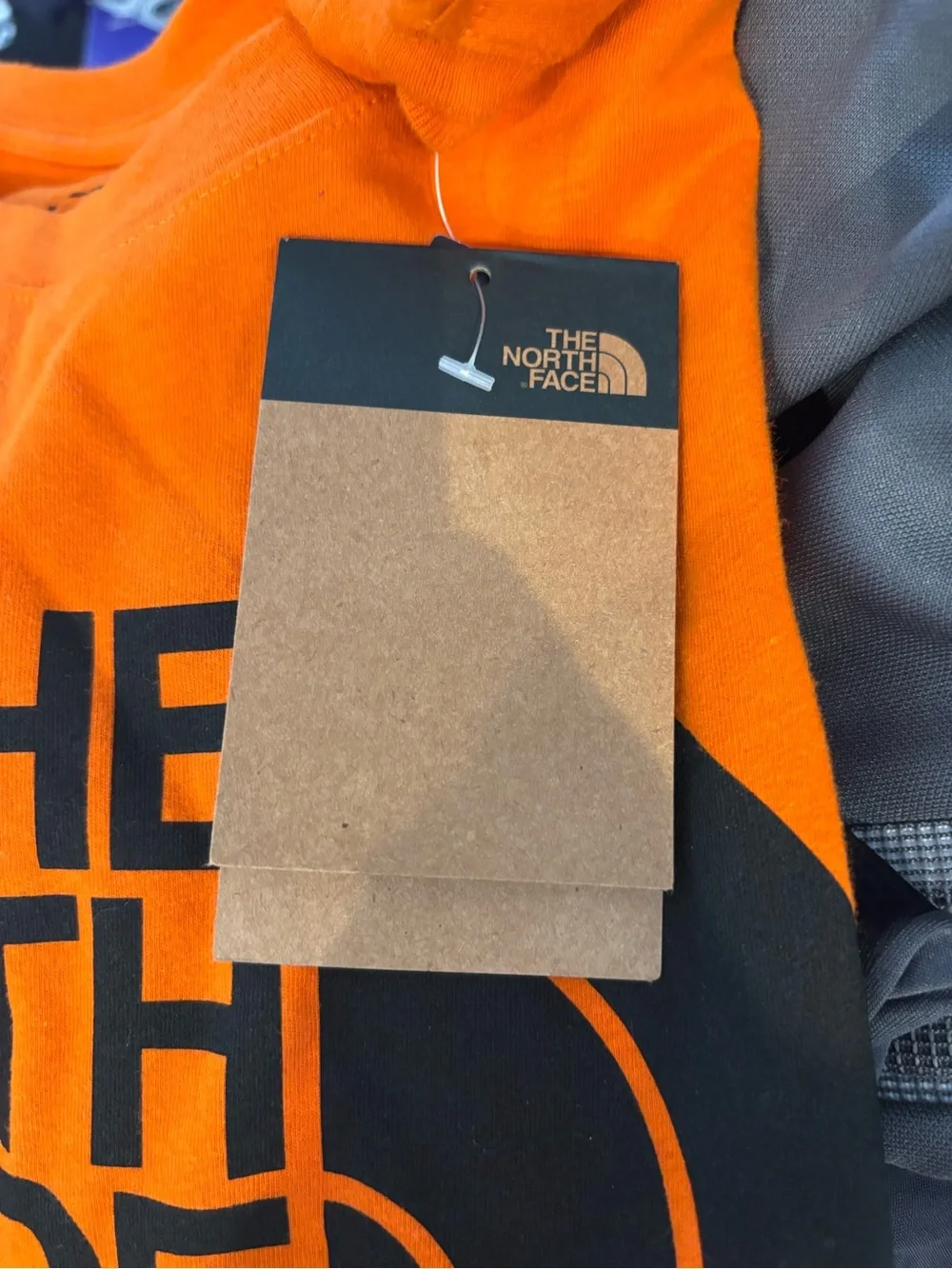 The North Face Bright Orange Tee with Black Logo NWT SZ L.