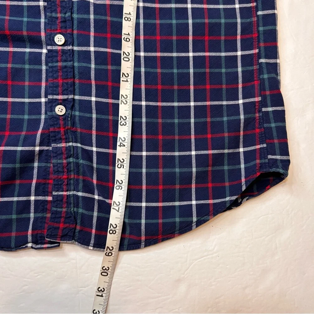 J.Crew Men’s Navy Plaid Oxford Button Down Shirt Long Sleeve Size M