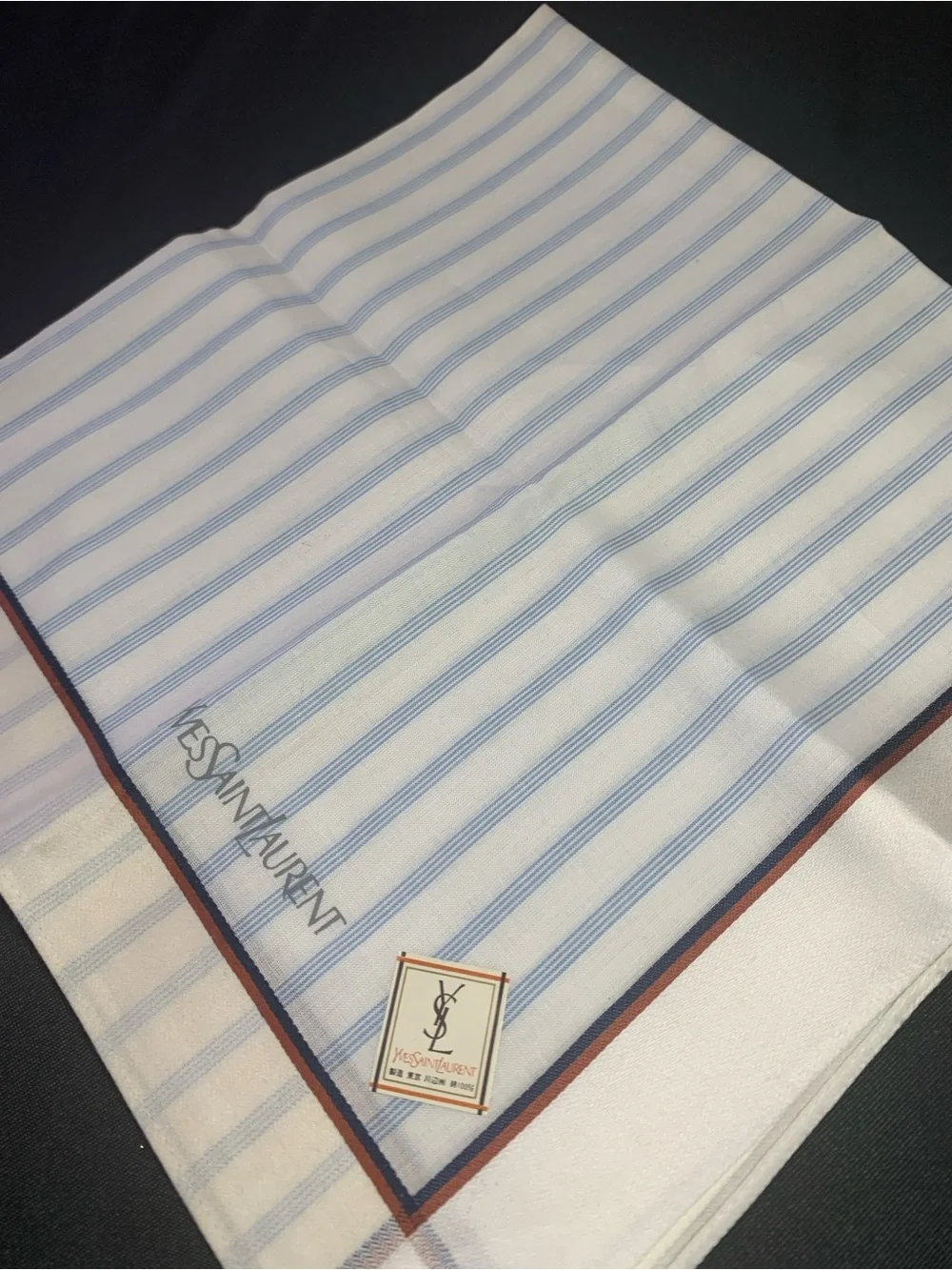 Yves Saint Laurent  White Cotton Handkerchief