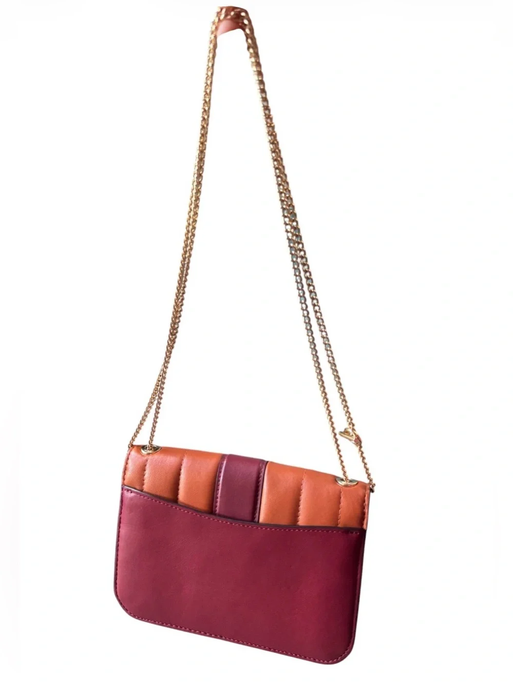 Coach Colorblock Leather Crossbody in Pink, Brown and Tan