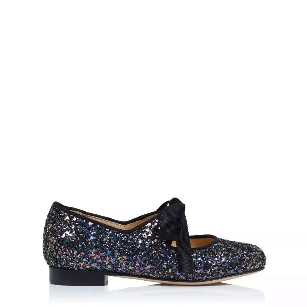 Charlotte Olympia Incy Olivia Blue Glitter flats