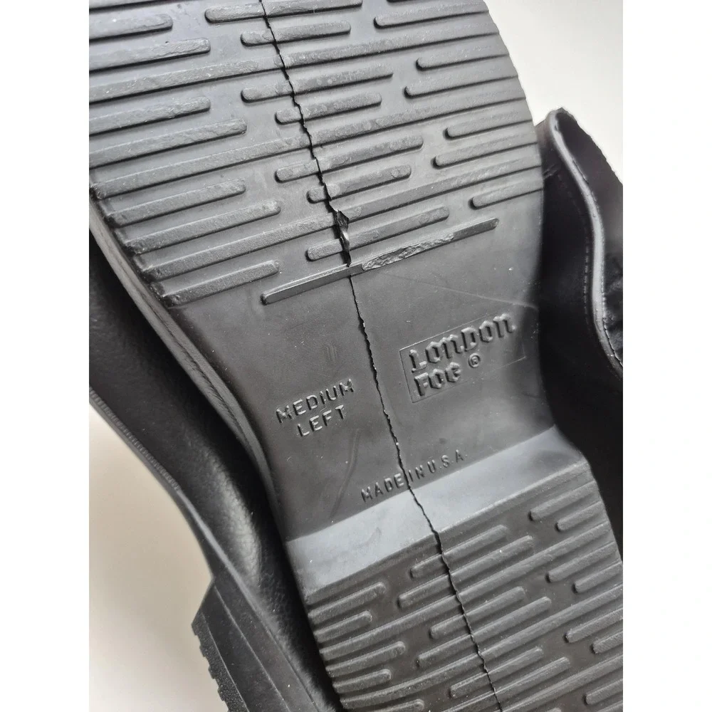 Fogs by London Fog Rain Boots Mens Size 8 Black Rubber Zip Ankle Waterproof