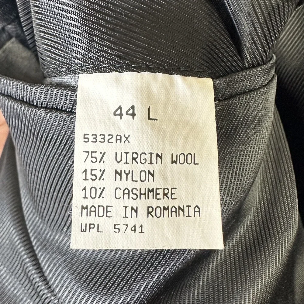 Oscar De‎ La Renta Blazer Men's Size 44L Wool Cashmere Black Sports Coat
