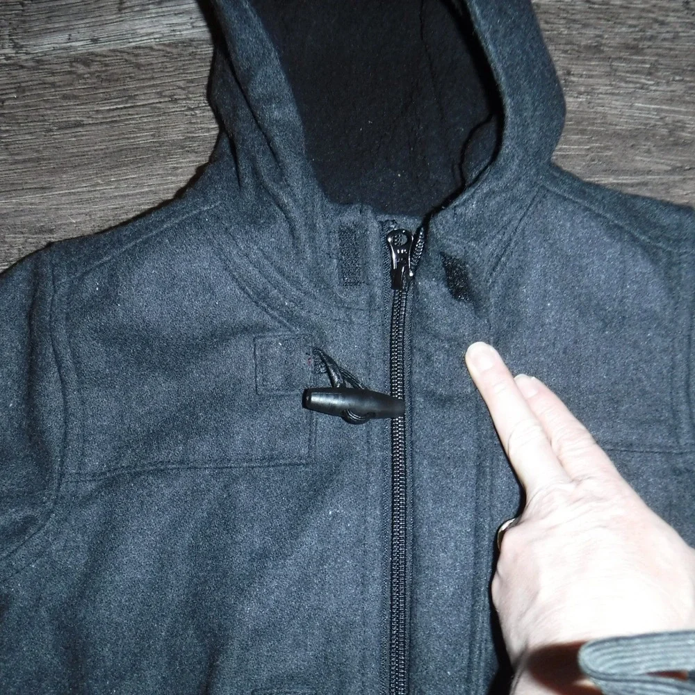 Old Navy Boys Dark Gray Toggle‎ Hooded Jacket Size 3T