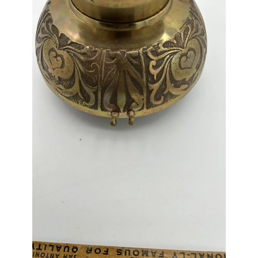 Vintage Korean Brass Hot Pot Brazier‎ Steamer Grill Floral Design Parts only