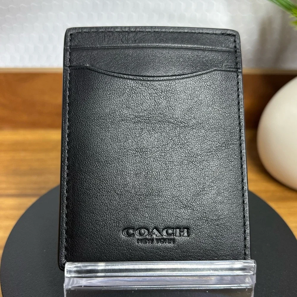 Coach Black Leather Card & Key Holder