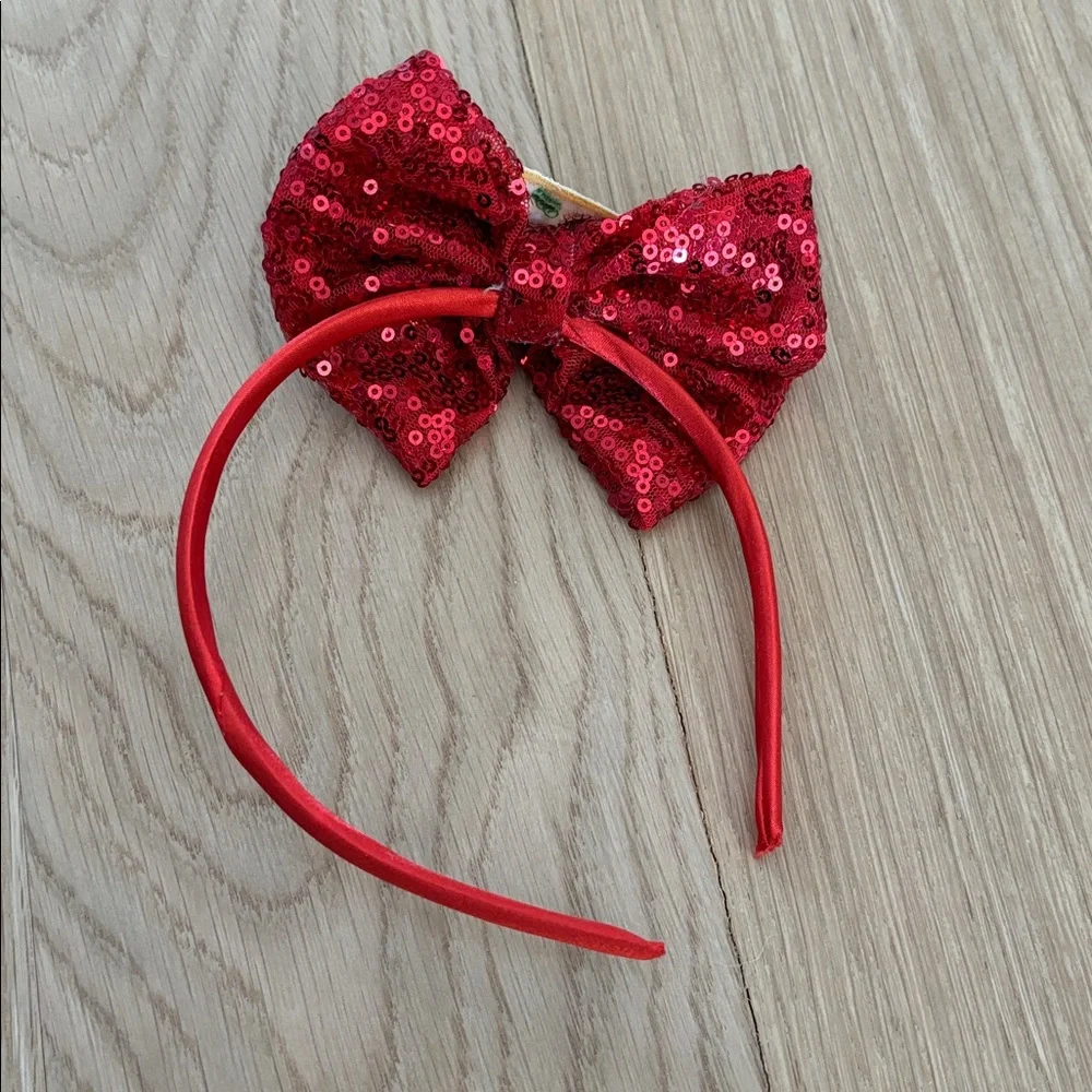 Red Sequin Bow Pizza Headband for Children