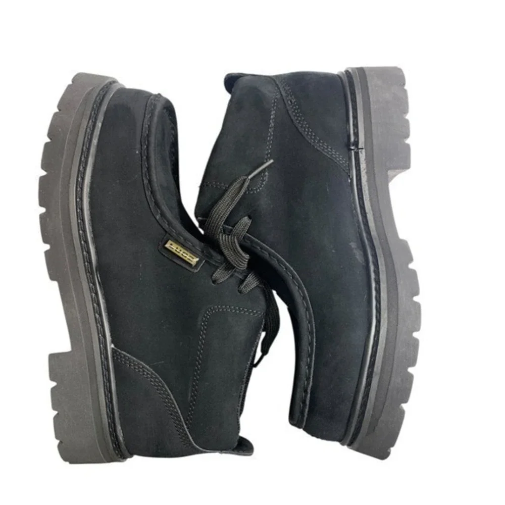 Lugz Black Suede‎ Chukka Boots Mens Lug Sole Lace Up Ankle Boots SZ 7.5