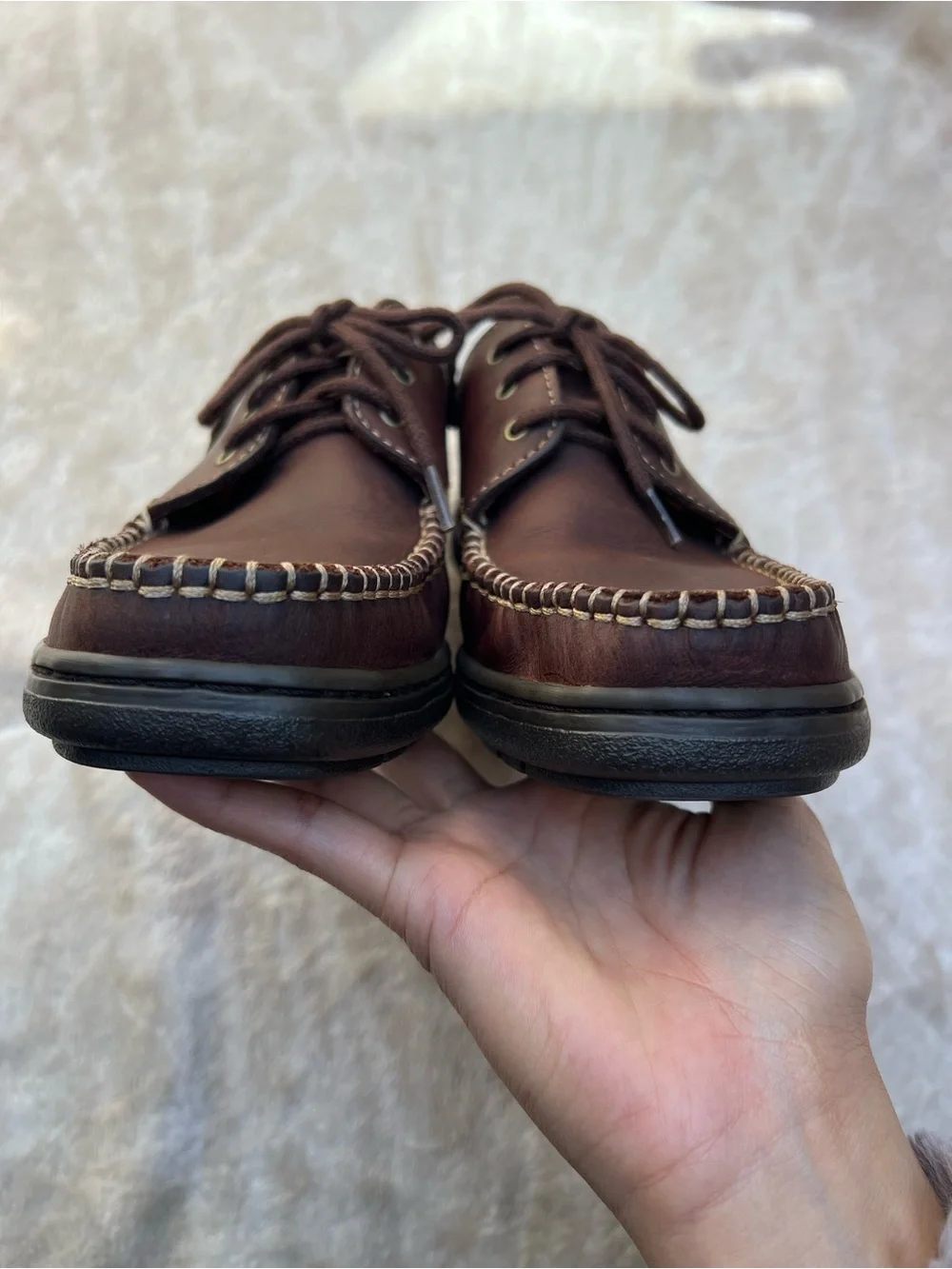 Hush Puppies Brown Genuine Leather Lace-Up Casual Oxford Shoes