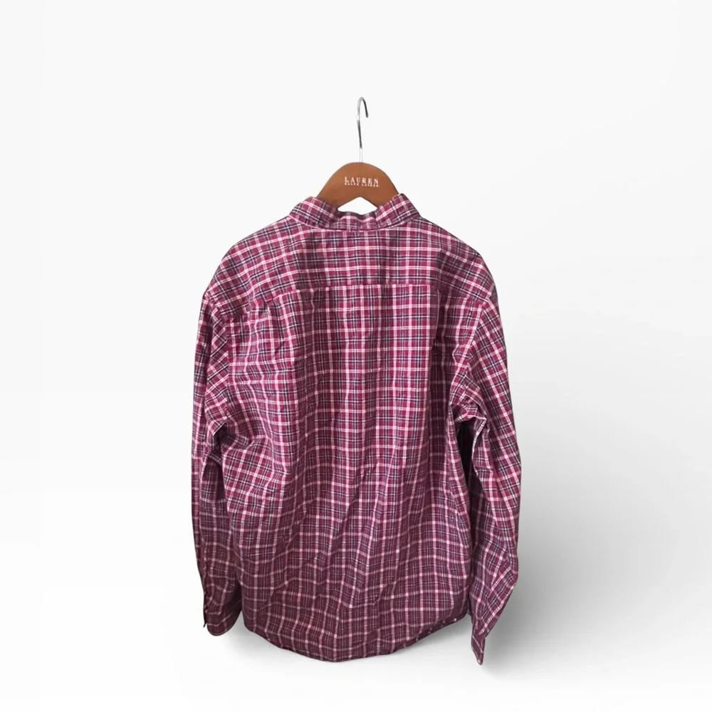 J. Crew Heritage‎ Men’s Plaid Button-Up Shirt Size Large Red Blue White