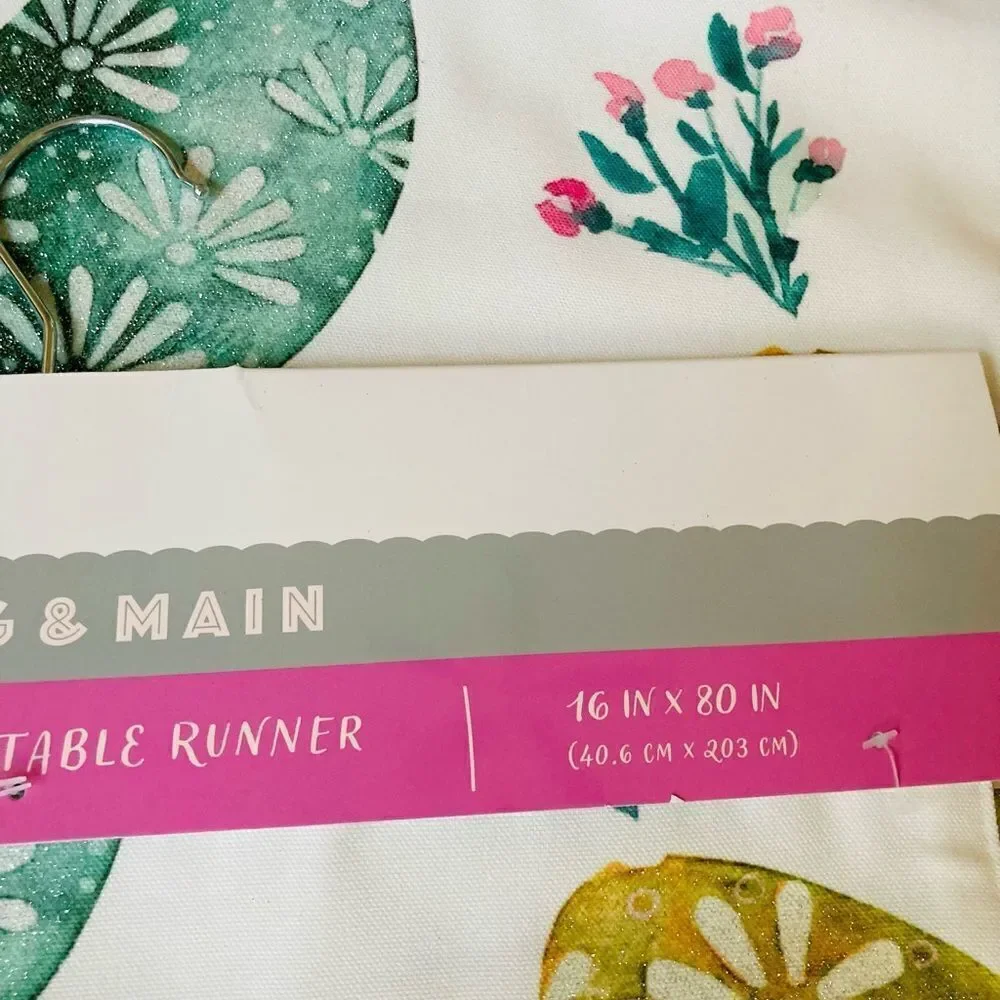 Easter Egg Pastel Multicolor Spring Table Runner Decor