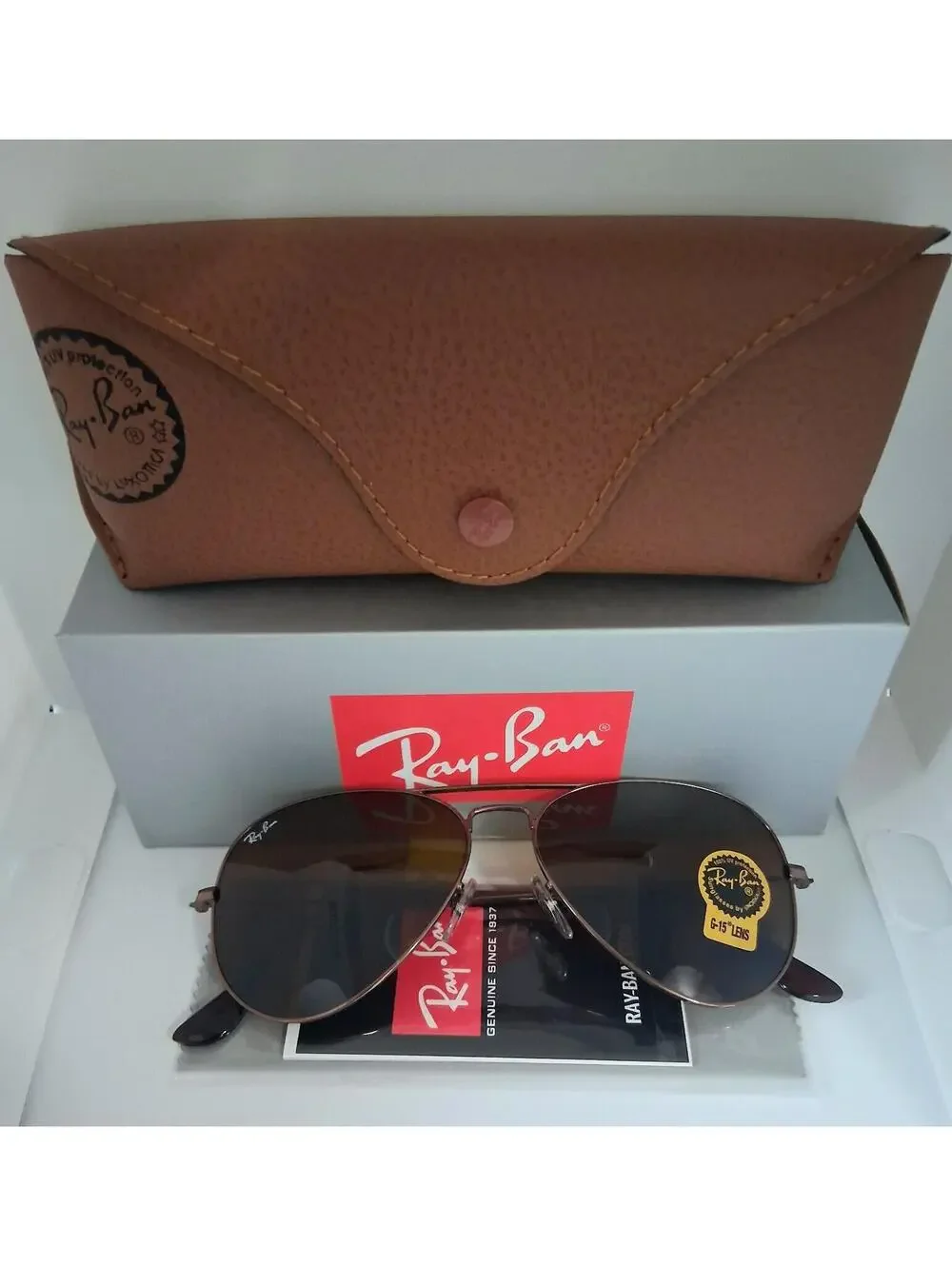 💁🏽‍♂️ Ray-Ban Brown RB3025 58mm Aviator Sunglasses authentic NEW IN BOX