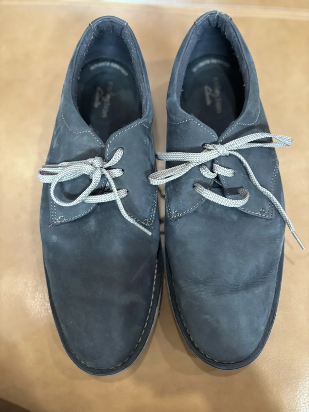 Clarks navy suede