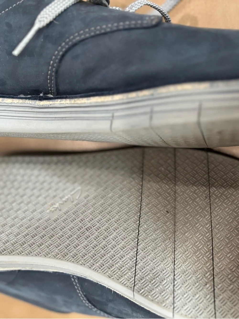Clarks navy suede