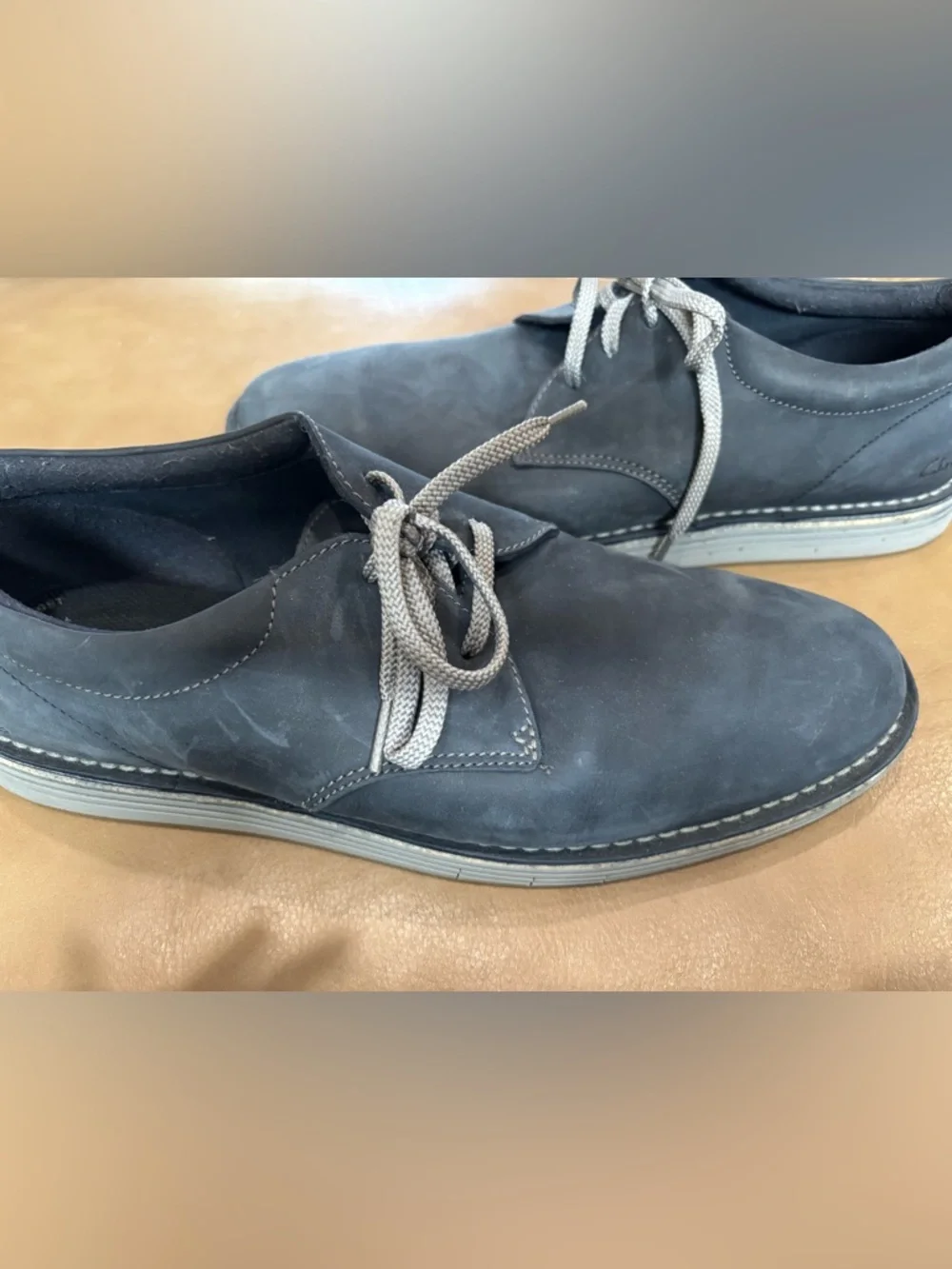 Clarks navy suede
