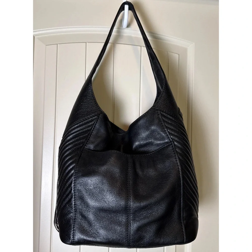 OrYany Black Luciana Pebbled Leather Women's Large Hobo Handbag A267112 EUC