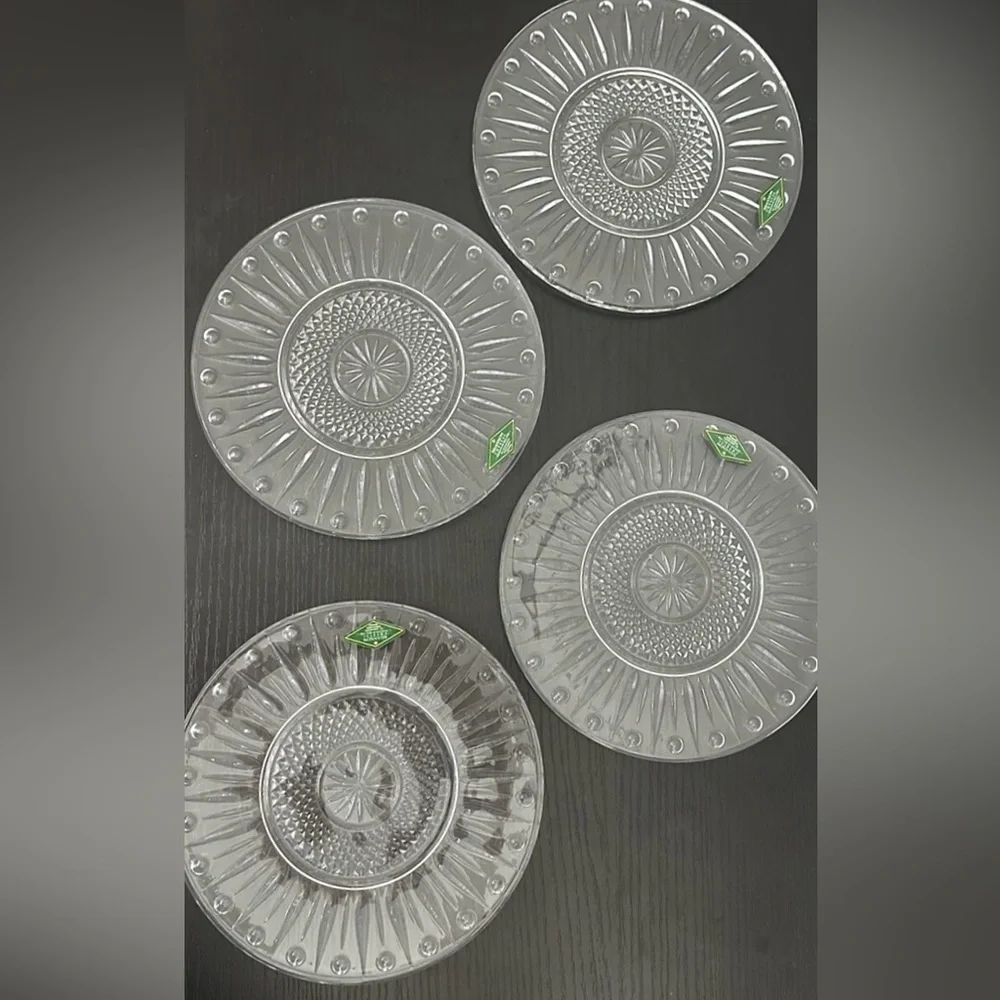 Shannon by Godinger 24% Lead Crystal Sutton Place Dessert Plates (4)