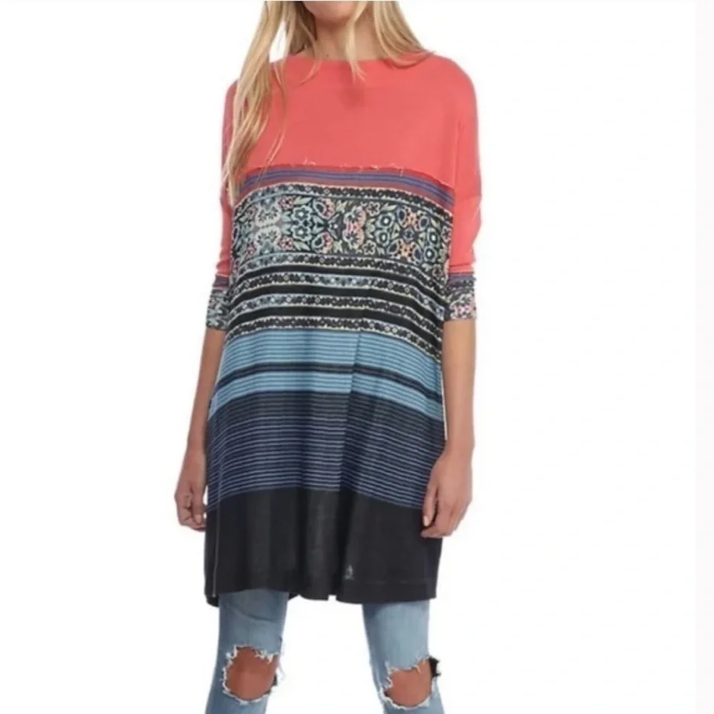 Free People Midi Dress Tunic Modal