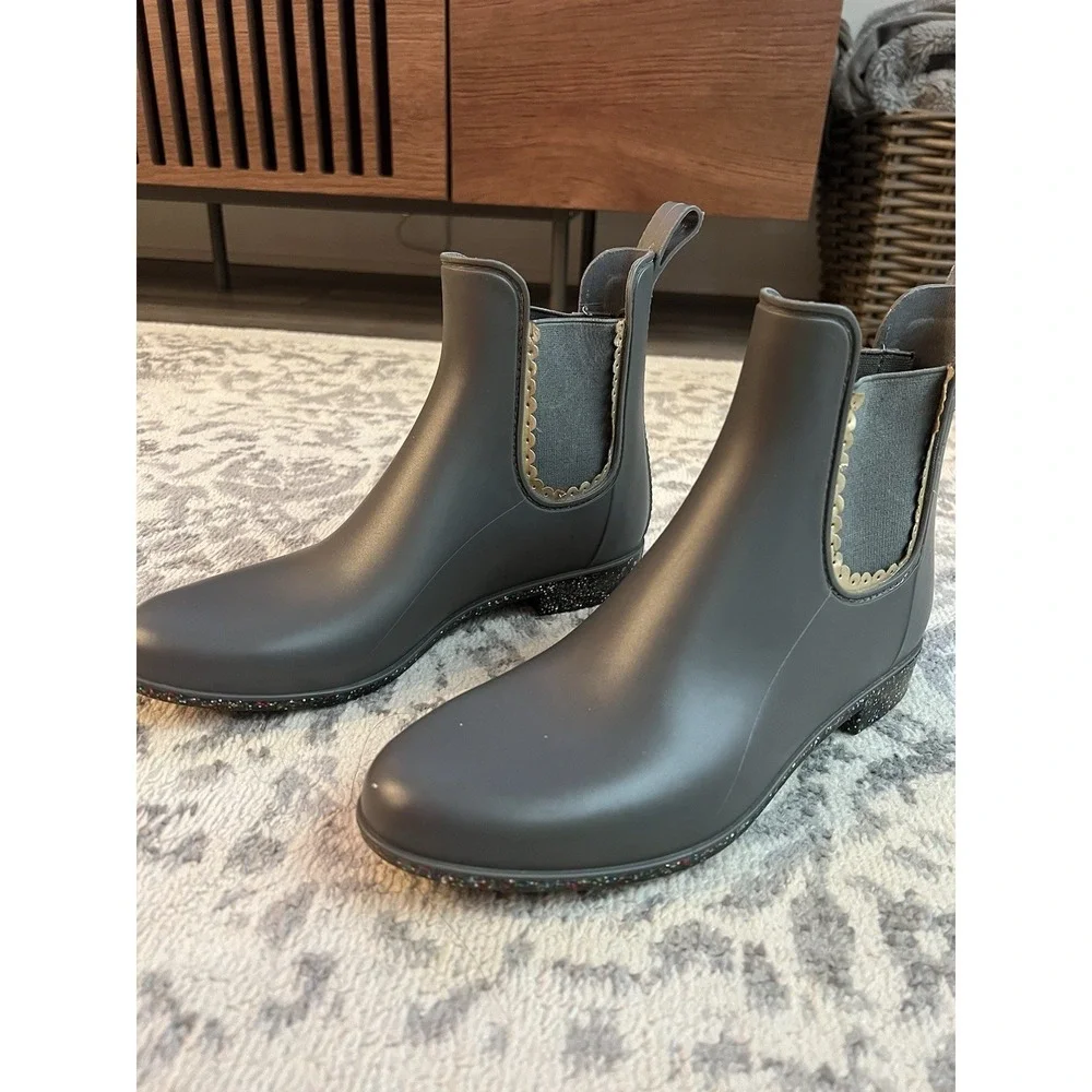 Jack Rogers Women's Gray Glitter‎ Some Sallie Rain Boots Waterproof Size 9