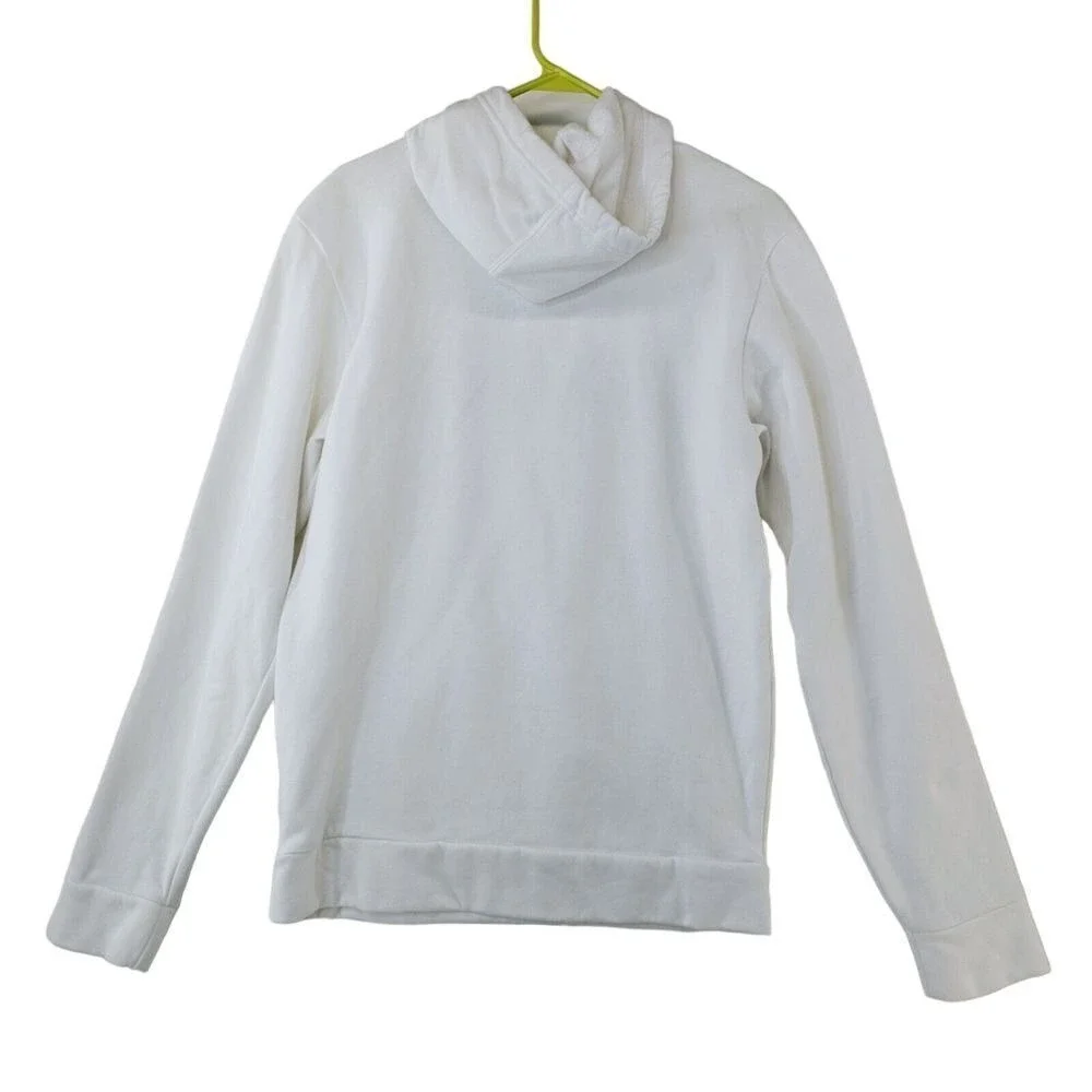 Adidas‎ Hoodie Mens S Pullover White Kangaroo Pocket Spellout Sporty Athleisure