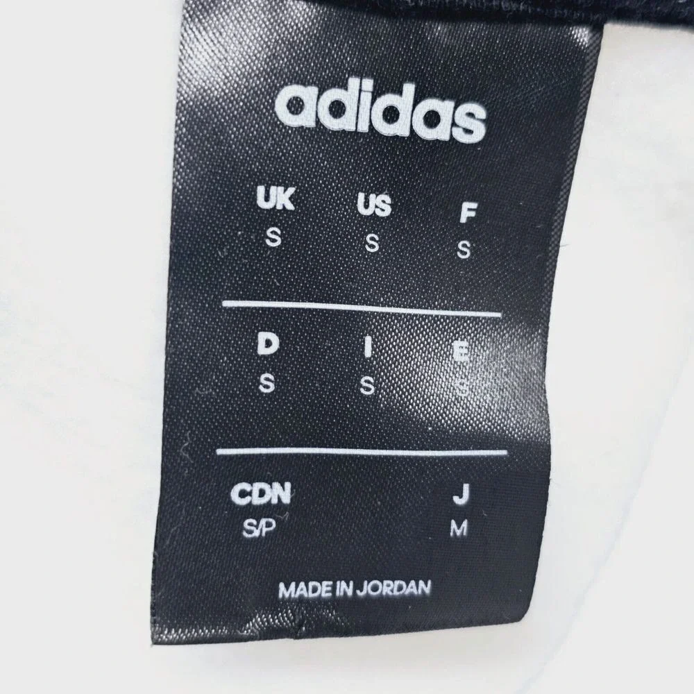 Adidas‎ Hoodie Mens S Pullover White Kangaroo Pocket Spellout Sporty Athleisure