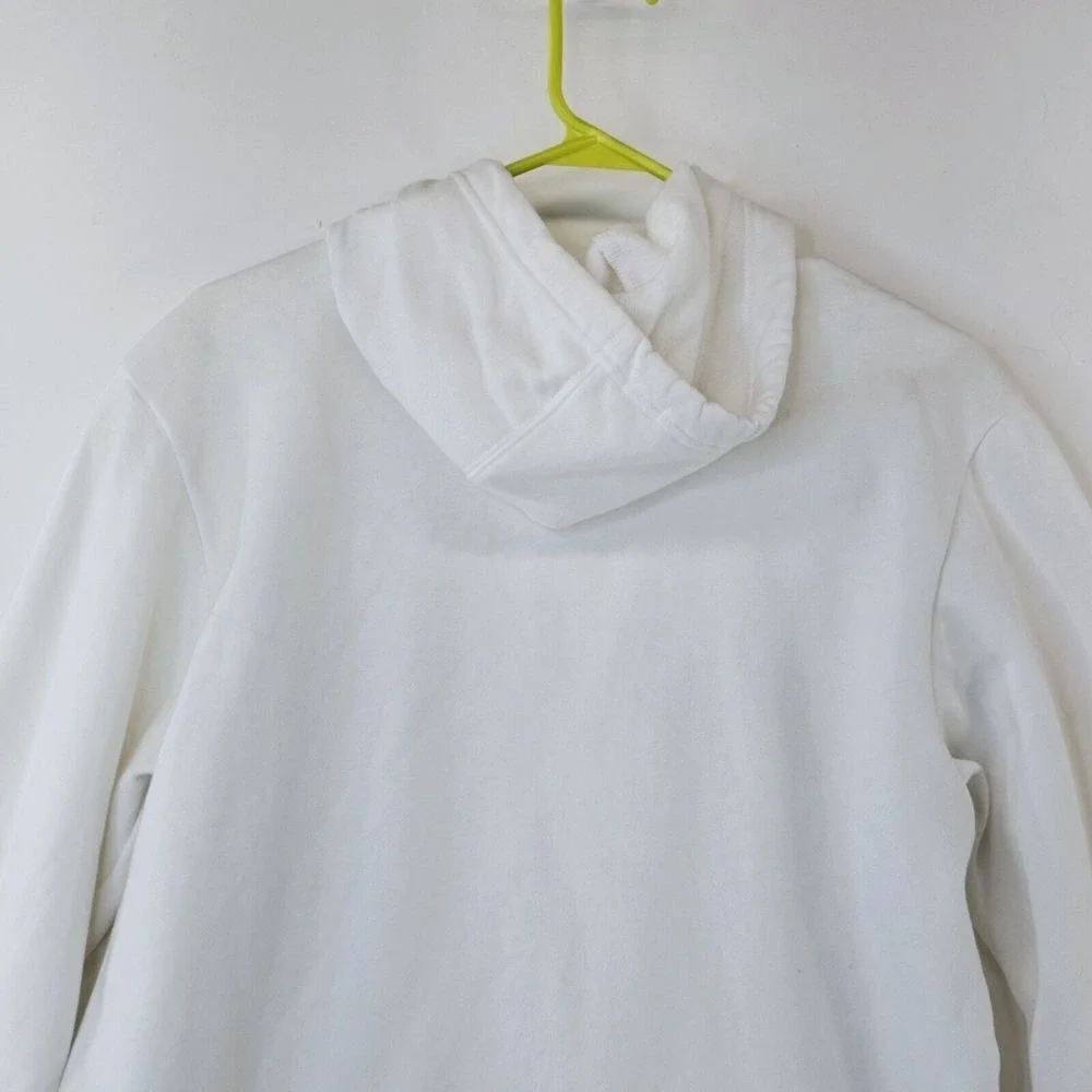 Adidas‎ Hoodie Mens S Pullover White Kangaroo Pocket Spellout Sporty Athleisure
