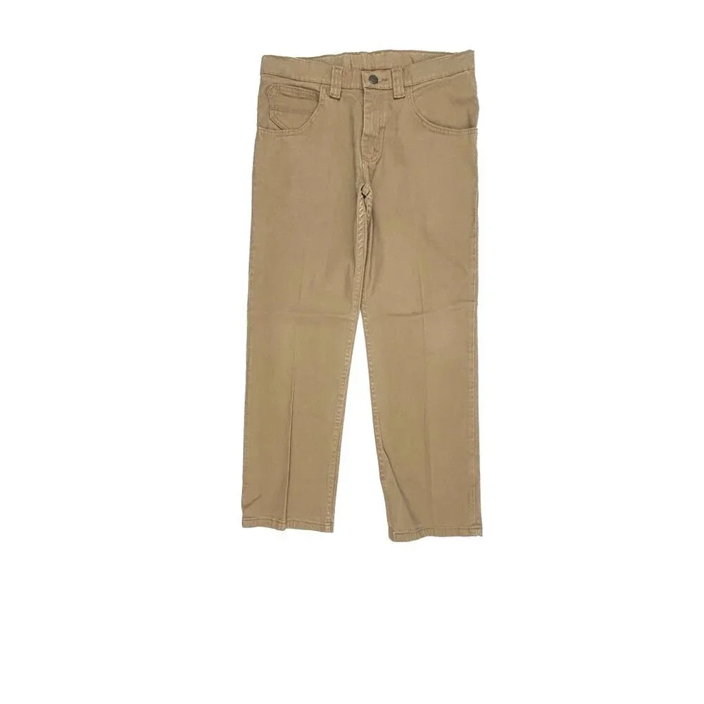 Wrangler Straight Leg‎ Adjustable Waist Boy's size 12 Husky Beige Denim jeans