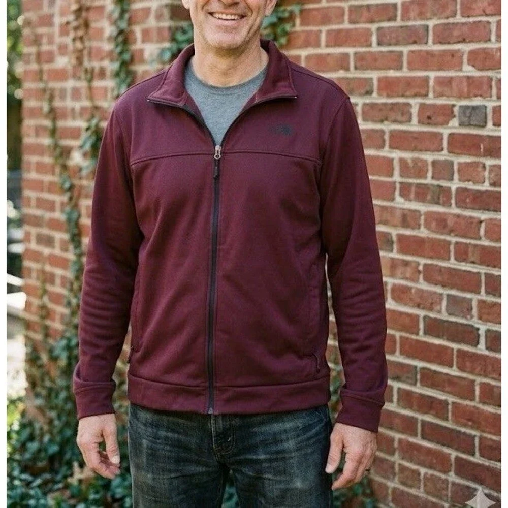 The North Face Tech Fleece Full Zip Jacket Dark Red Men's Size XL Performance
