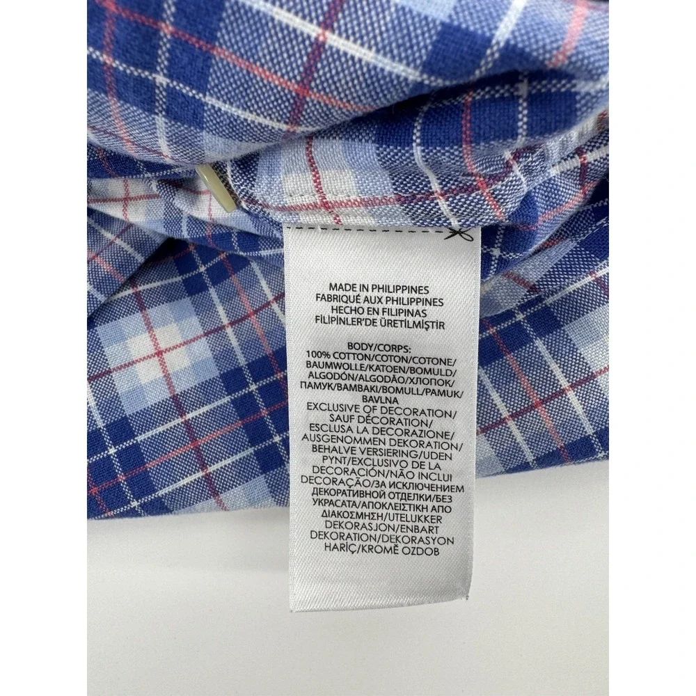 Polo Ralph Lauren Men's Button Down Blue Checkered Dress Shirt Size M‎ Slim Fit