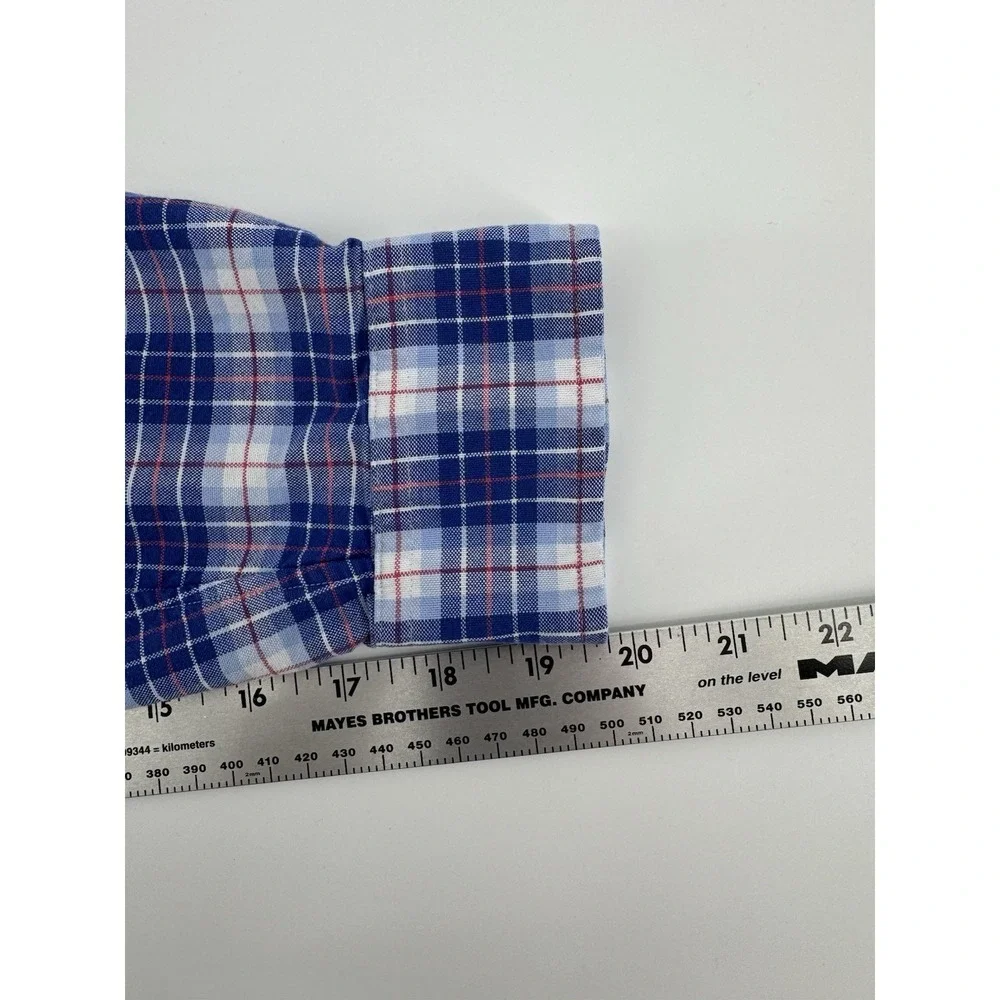 Polo Ralph Lauren Men's Button Down Blue Checkered Dress Shirt Size M‎ Slim Fit