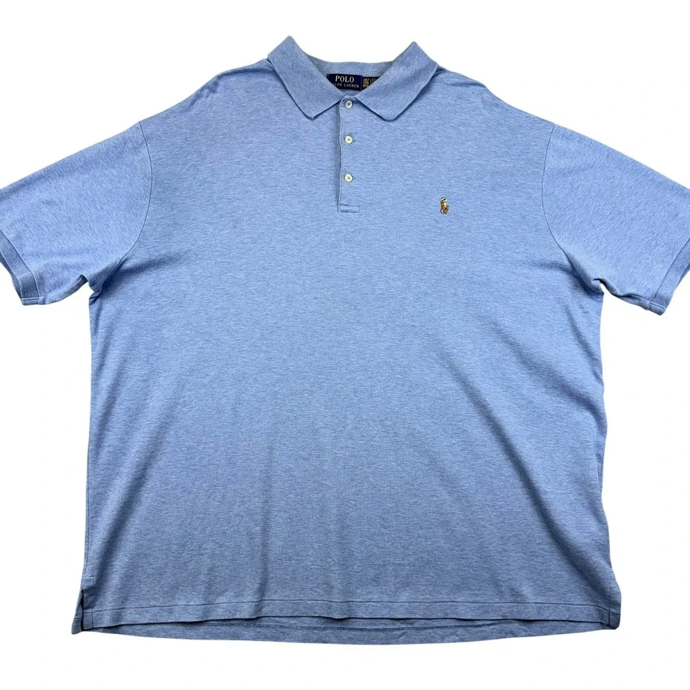 Polo Ralph Lauren Polo Shirt Mens 2XLT Blue Big & Tall Short‎ Sleeve Pony Logo