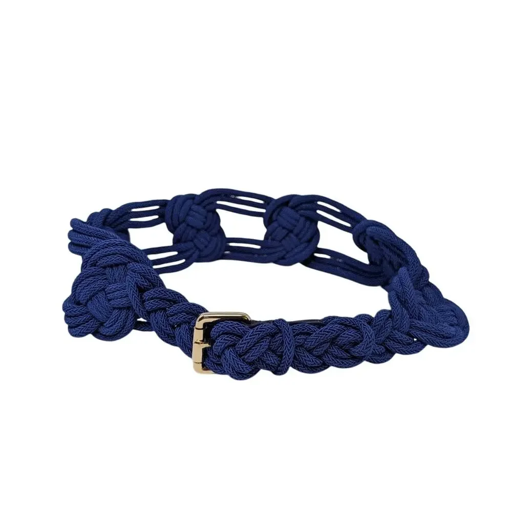 Temperley London Knot‎ Braided Rope Belt Blue Adjustable Boho