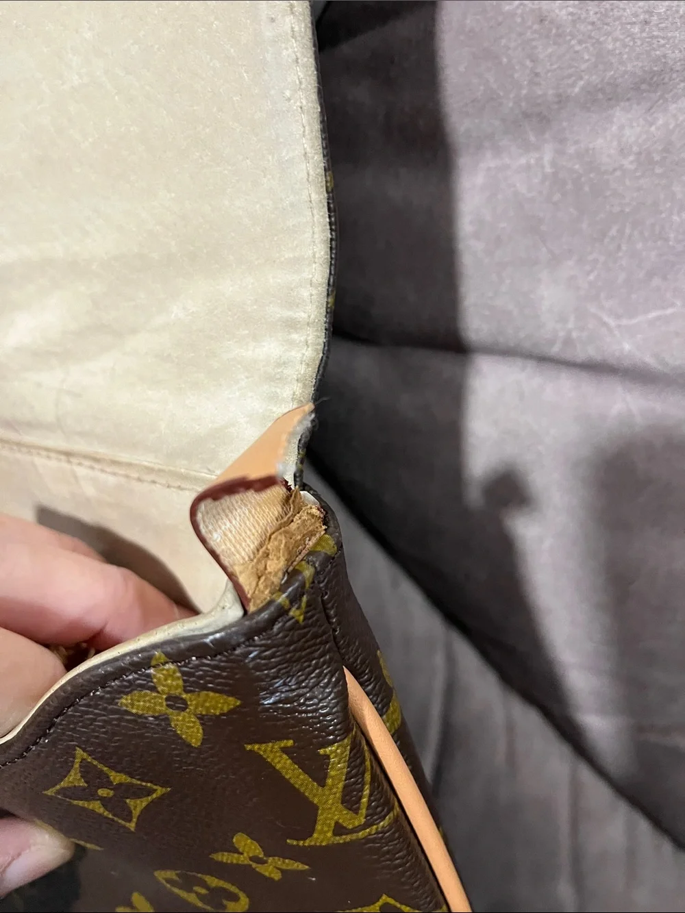 Louis Vuitton Monogram Canvas Messenger Bag in Brown and Gold