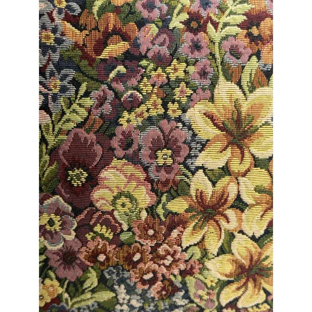 Vintage Stitched Floral Throw Pillow Tapestry 17