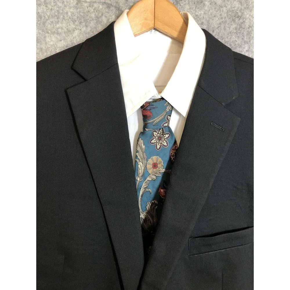 Chaps Blazer Sport Coat Mens 44R Black Suit Coat Jacket Career Casual Classic