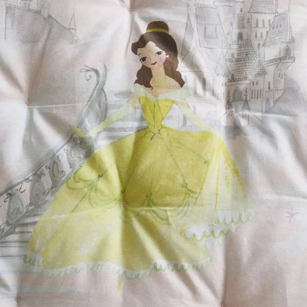 Pottery Barn Disney Princess Castles Comforter Pink Cinderella Ariel Jasmine NEW