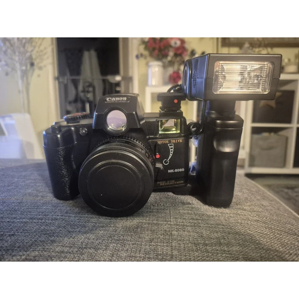 Canon Nokina NK-8080 Motor Drive Red Eye Reduction w/Bag Tested and Working.