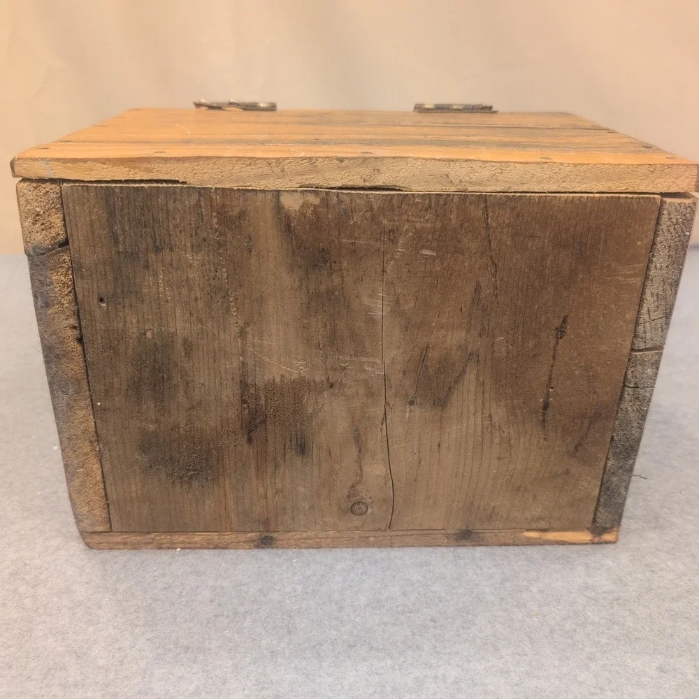 Rustic Wooden Treasure Chest Domed Lid Keepsake Box Small Storage Trunk