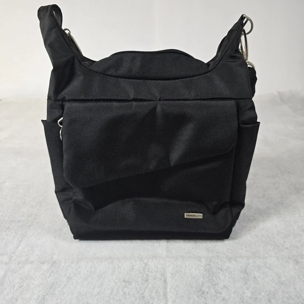 Travelon Anti-Theft Classic Messenger Bag, Black Handbag
