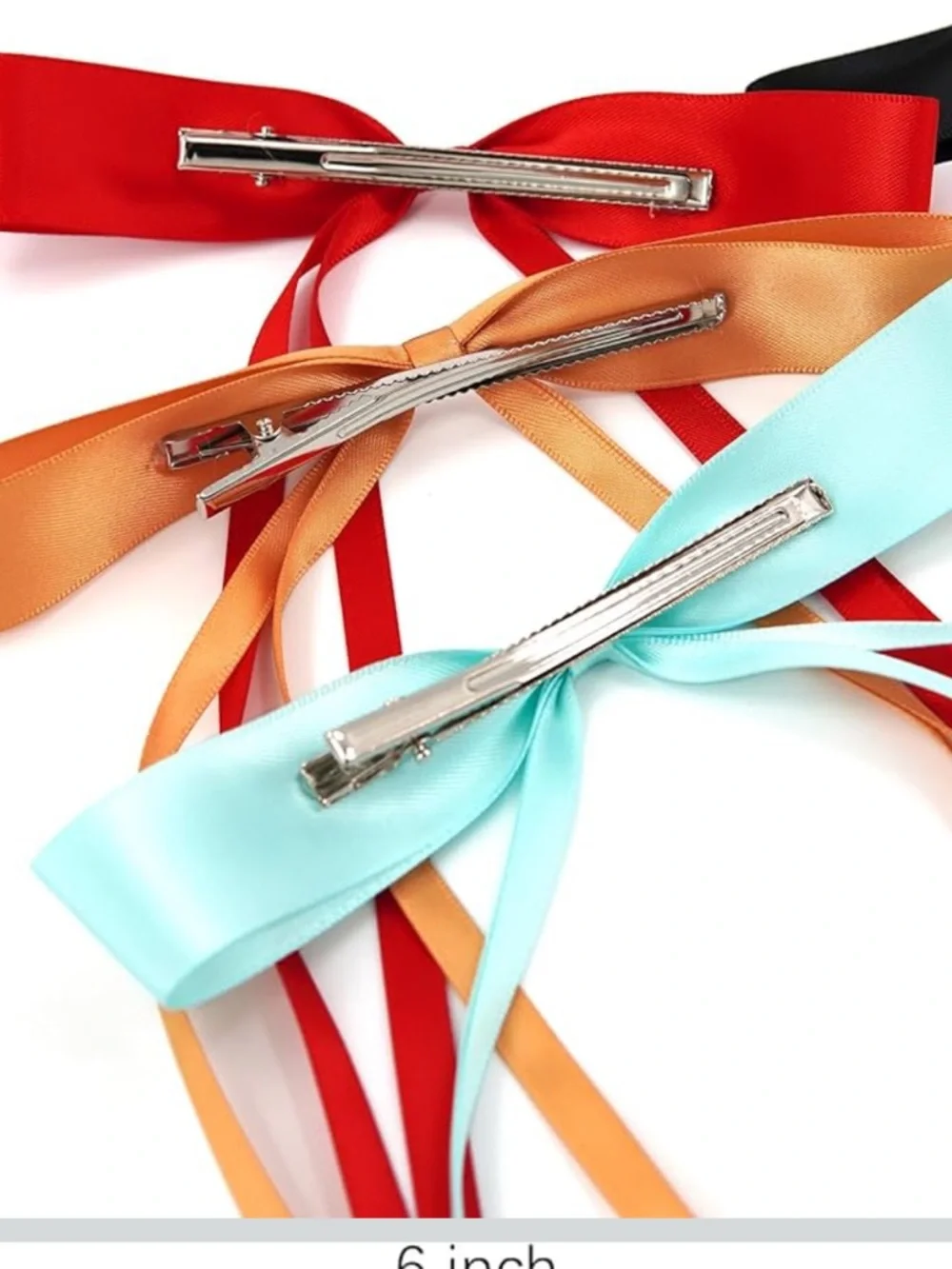 12 PCS Hair Bows Ribbon Ponytail Holders, Satin Bow with Long Tail nwt
