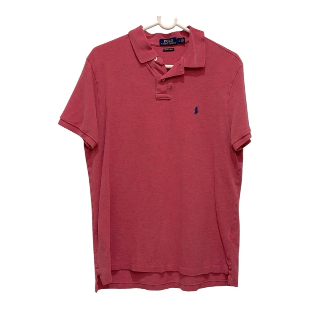 Polo Ralph Lauren Custom Slim Fit salmon colored polo. Men’s large.