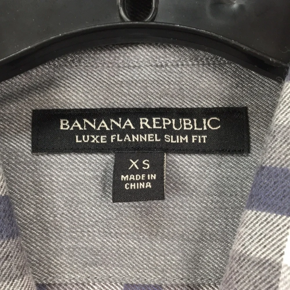 Banana Republic Luxe Slim Fit Mens long Sleeve Button Flannel Size XS NWT