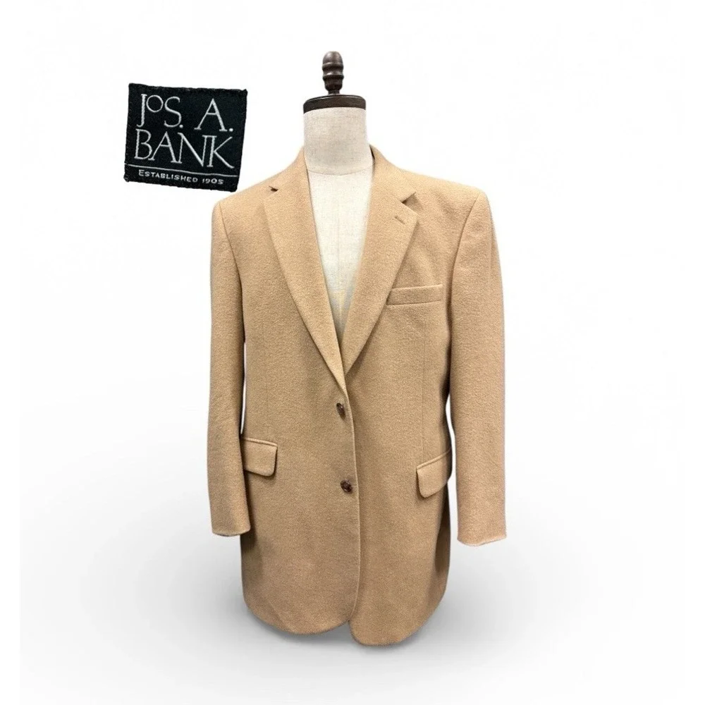 Jos A Bank 100% Camel Hair Blazer‎ Men's 43L Tan Sport Coat Classic Jacket