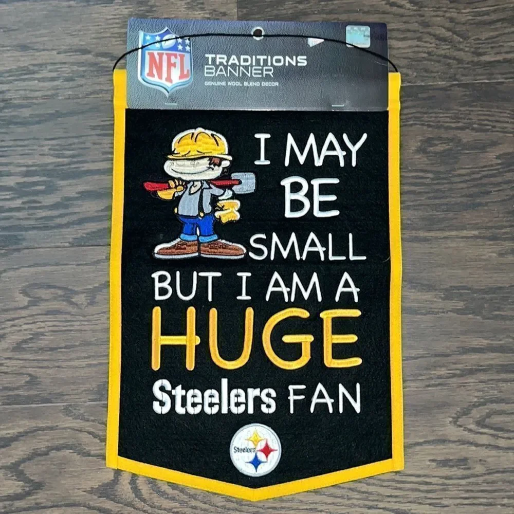 New Pittsburgh Steelers boys kids youth room hanging wool blend wall Banner NWT