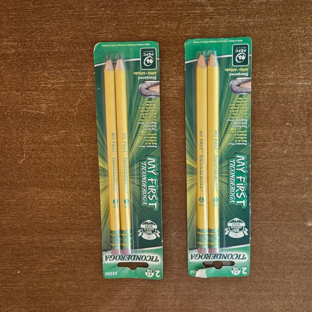 Ticonderoga My First Pencils #2 HB Woodcase Pre-Sharpened 2-Pack Lot of 2 33306