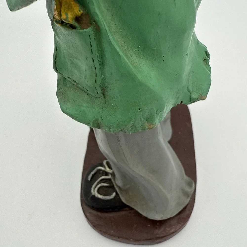 Vintage Clown Figurine With Bird In Hand And Dog Standing On A Ball